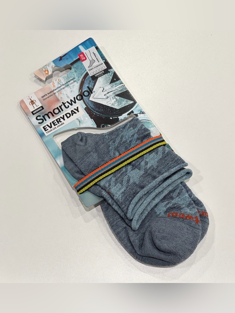SmartWool Women's XL Everyday Houndstooth Socks Ultralight Blue NWT Ankle Zero